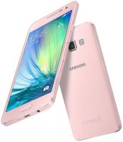 Smartfon Samsung Galaxy A3 - widok z przodu i tyu, zlcza