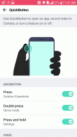 LG X venture - ustawienia QuickButton