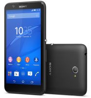 Sony Xperia E4 - widok z przodu i tyu (czarny)