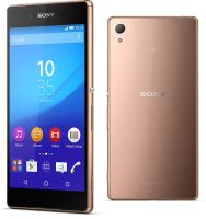 Smartfon Sony Xperia Z3+ - widok z przodu i tyu (miedziany)
