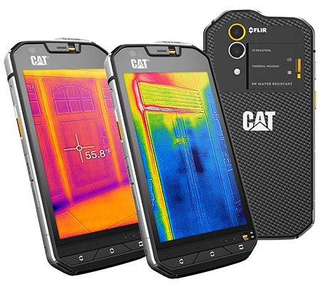 Smartfon CAT S60 - widok z obrazem termowizyjnym