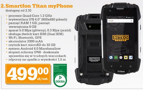 Smartfon Titan myPhone w Biedronce za 499 z