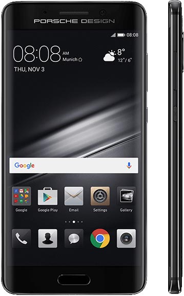 Smartfon Huawei Mate 9 PORSCHE DESIGN - widok z przodu i boku