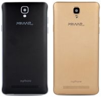 Smartfon myPhone Prime Plus - widok z tyłu (czarny i złoty)